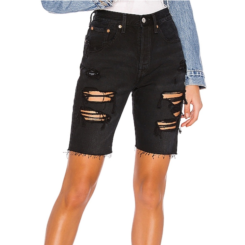 Levi’s 501 Slouch High Rise Black Jean Shorts
